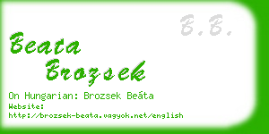 beata brozsek business card